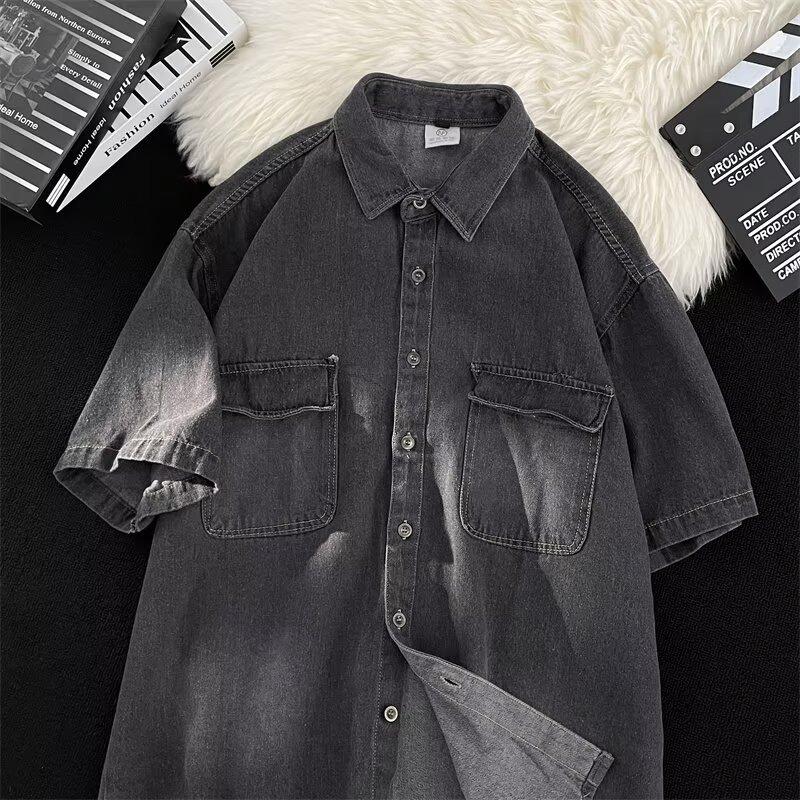 Мужская рубашка с короткими рукавами, дизайнерская, нишевая, летняя, трендовая, универсальная, красивая, повседневная