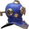 45.72 Cm Nautical Mark V Divers Diving Helmet Blue Handmade Marine Divers Solid Steel, Brass Scuba Diving Helmet Gift