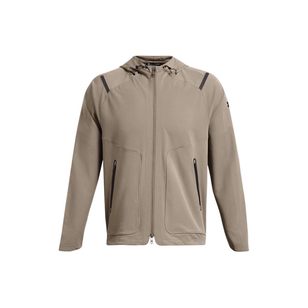 Under Armour UA Unstoppable Solid Водонепроницаемая куртка с капюшоном и длинным рукавом Мужская куртка цвета хаки 1370494-200