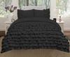 Luxora 3PC Egyptian Cotton 600TC Duvet Set with Asymmetric Half Ruffle Charm - Multi Sizes & Colors (1 Duvet Cover & 2 Pillow Shams)
