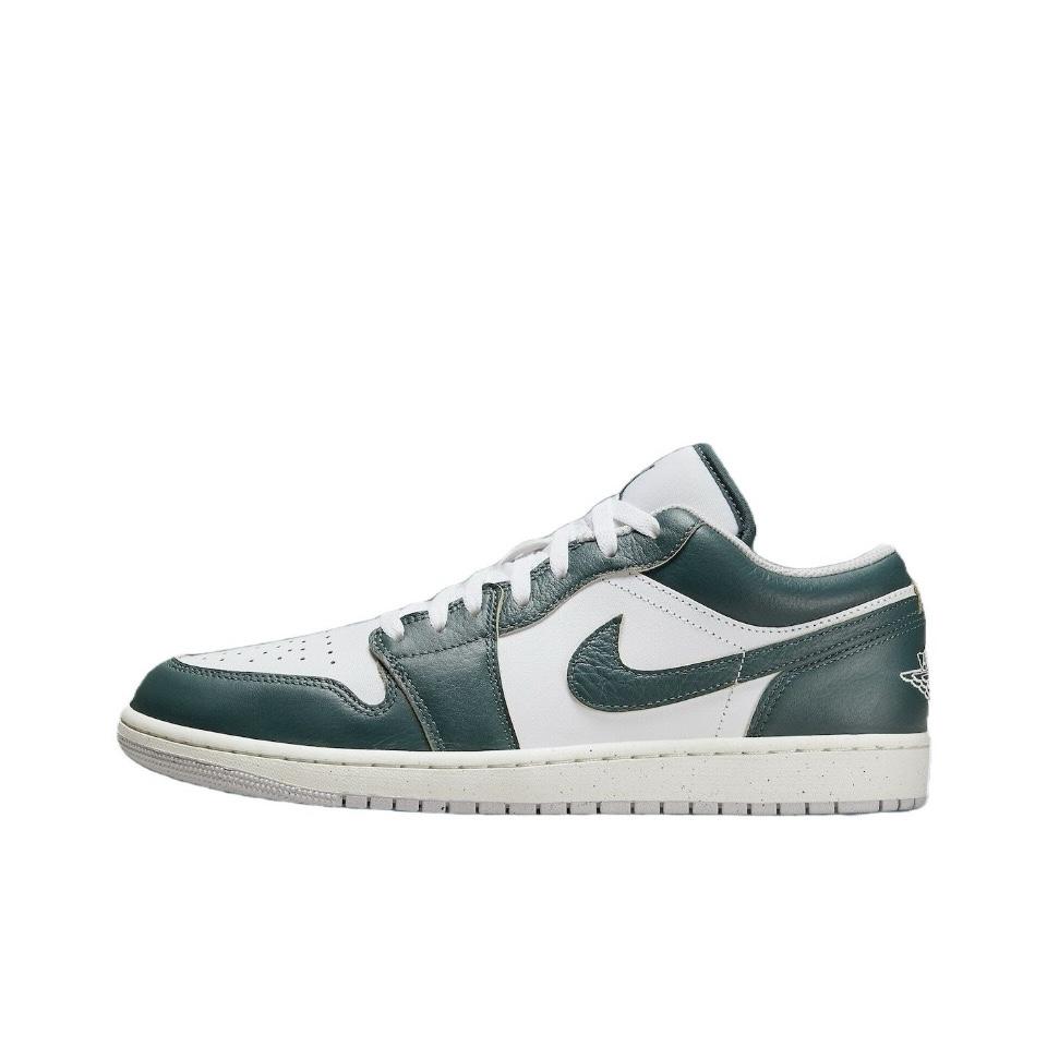 Jordan Air Jordan 1 Низкие винтажные баскетбольные кроссовки с защитой от скольжения и истирания Мужские Сине-белые FQ7687-300(Команда626-)