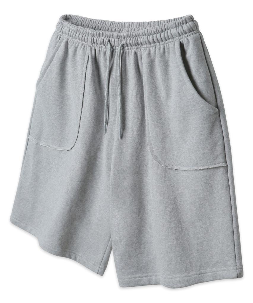 ALVINCLO Plain Cut-Off Pocket Balloon Fit Elastic Waist Half Pants Pan2513 (2 Colors)