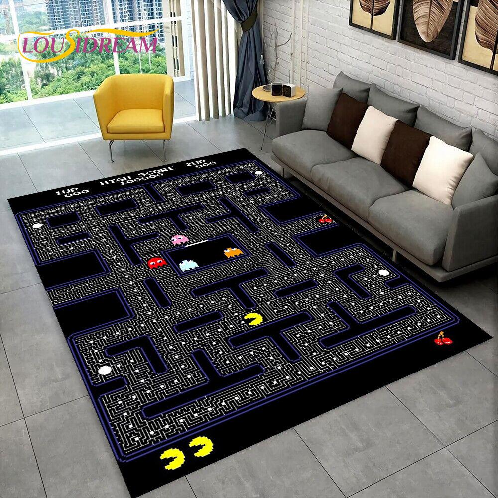 Pacman Retro Classics Game Gamer Area Rug,Carpet Rug for Home Living Room Children Bedroom Sofa Doormat Decor,Non-slip Floor Mat