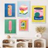 Japanese Soy Milk Juice Watermelon Color Canned Tube Wall Art Painting Nordic Posters Packaging Print Pictures Living Room Decor