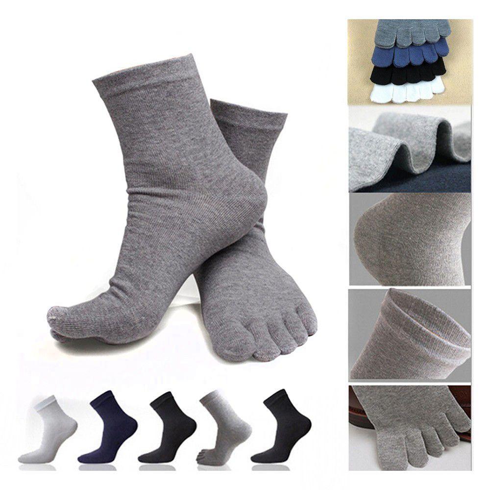 Soft Unisex Women Men Cotton Sports Five Finger Toe Socks