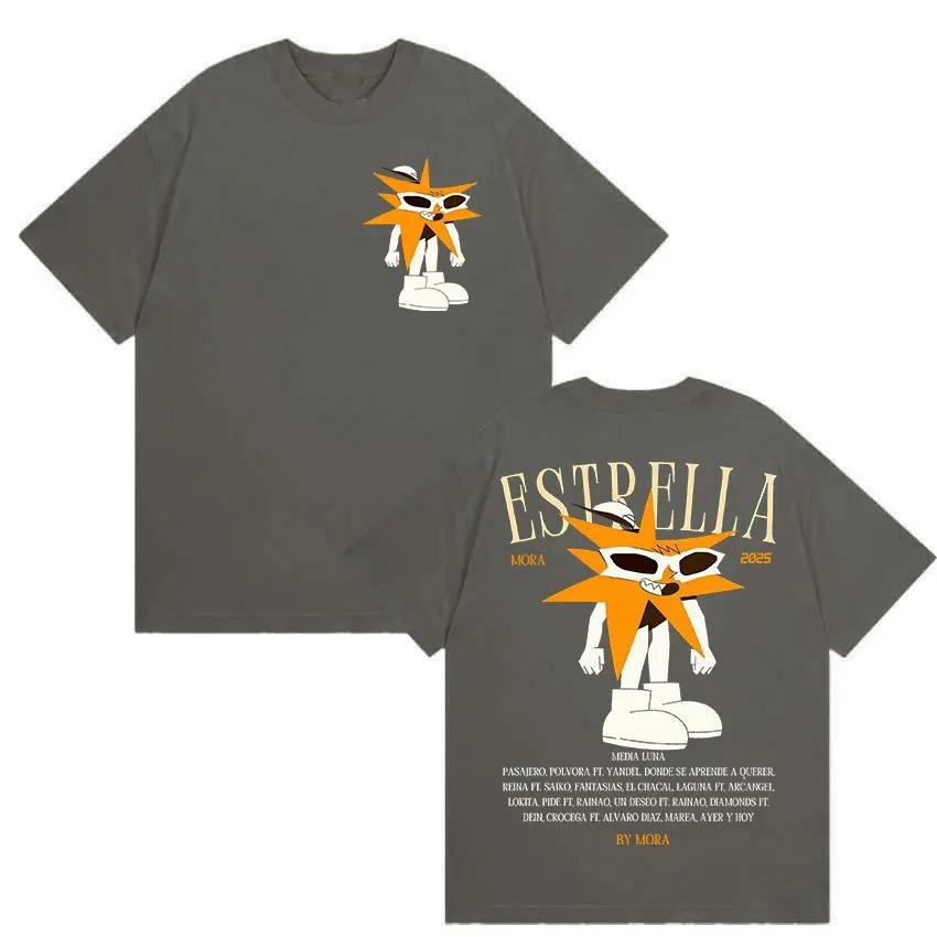 Rapper MORA Tour 2025 Merch T Shirt Men's Women Vintage High Quality Fashion T-shirts Hip Hop High Quality Short Sleeves Casual