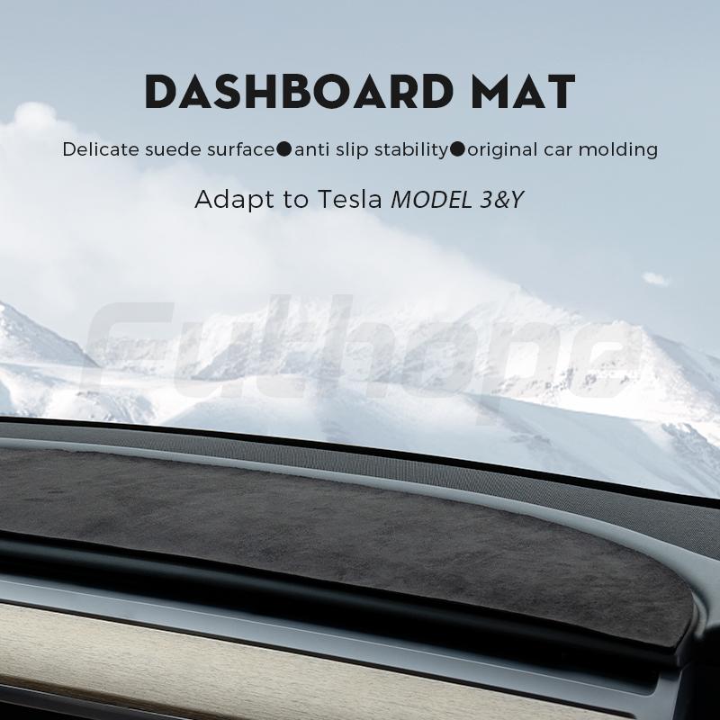Futhope верхняя фланелевая накладка на приборную панель для Tesla Model 3/Y, солнцезащитный козырек, анти-УФ-защитный коврик для приборной панели, солнцезащитный нескользящий автомобильный коврик