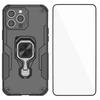 Чехол для телефона iPhone 14 Pro WANLONFENG PC TPU Задняя крышка Подставка с закаленным стеклом