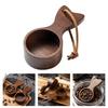 Short Handle Coffee Bean Scoop Walnut Wood Compacts Design For Precise Coffee Grounds Measuring Kitchen Tool Utensils