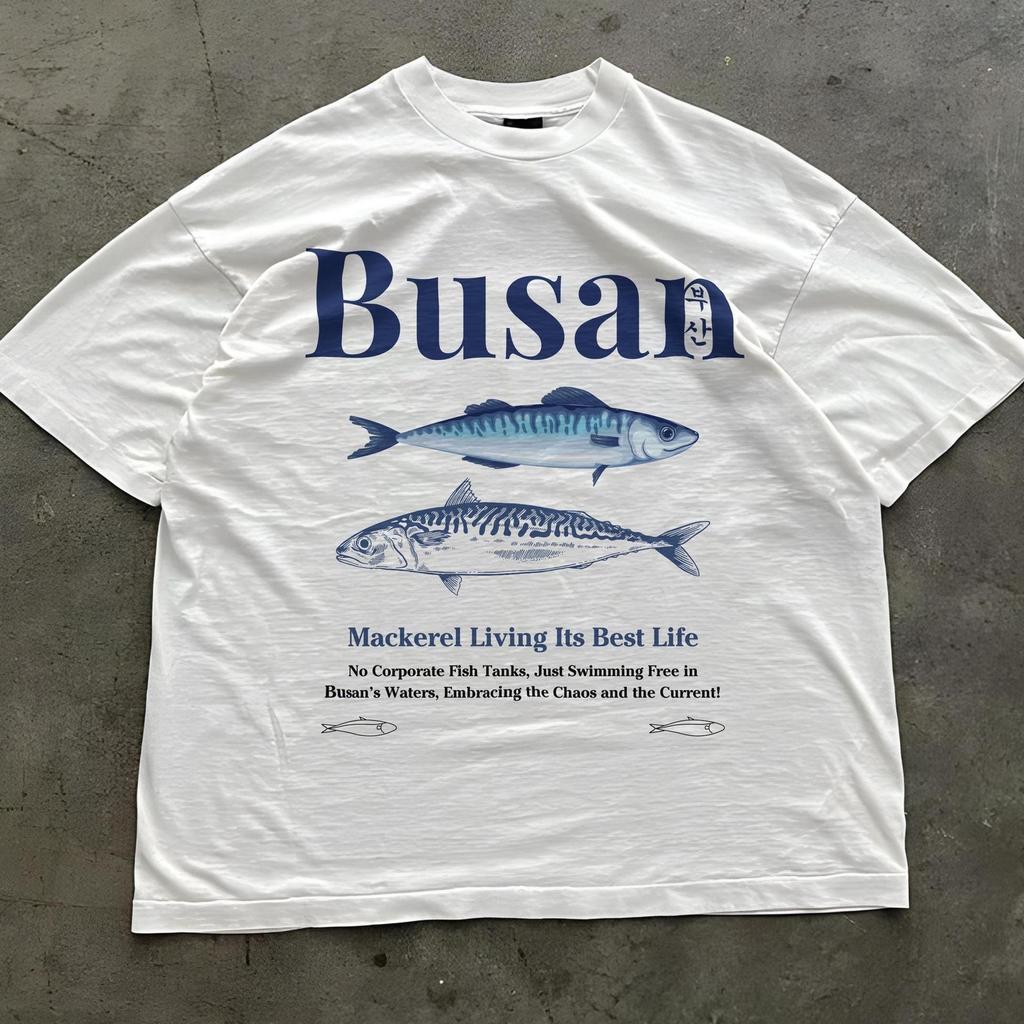 Korea Busan Shirt, korean beach, Korean streetwear, mens korean fashion, korean unisex shirts, 90s ocean shirt, marine aesthetic, preppy