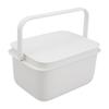 Marna Bucket (Square / 10L) with Lid (Square/Graduation) and Handle, Washtub, Laundry Tub, Soaking Wash, Living Cleanly. White, W659W