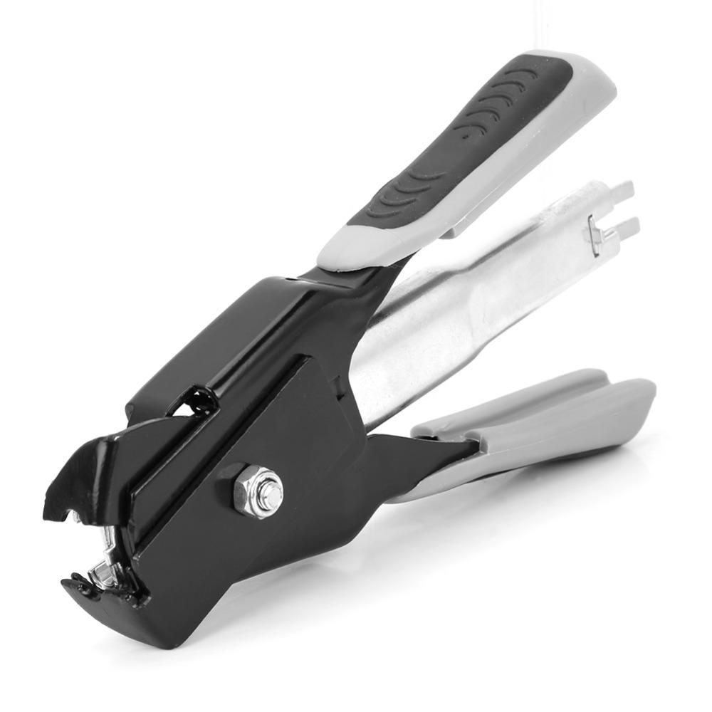Spring-Loaded C-type Hog Ring Pliers Auto Feed Staple Plier  for Animal Fence and Mattresses