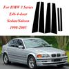 6 шт./компл., стойки для стоек автомобиля, глянцевый черный рояль для BMW 3 серии E46, 4-дверный седан/седан 1998-2005, наклейки на обшивку двери, окна