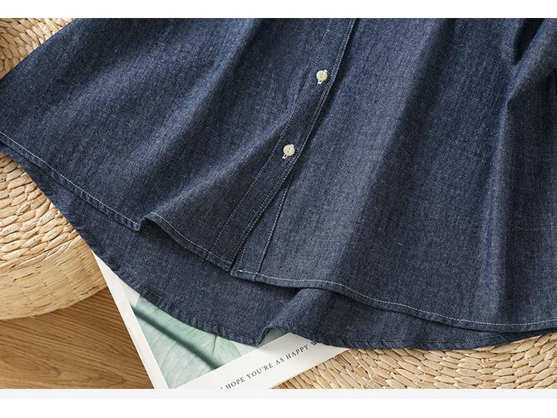 Женская ретро синяя джинсовая летняя рубашка без рукавов 2025