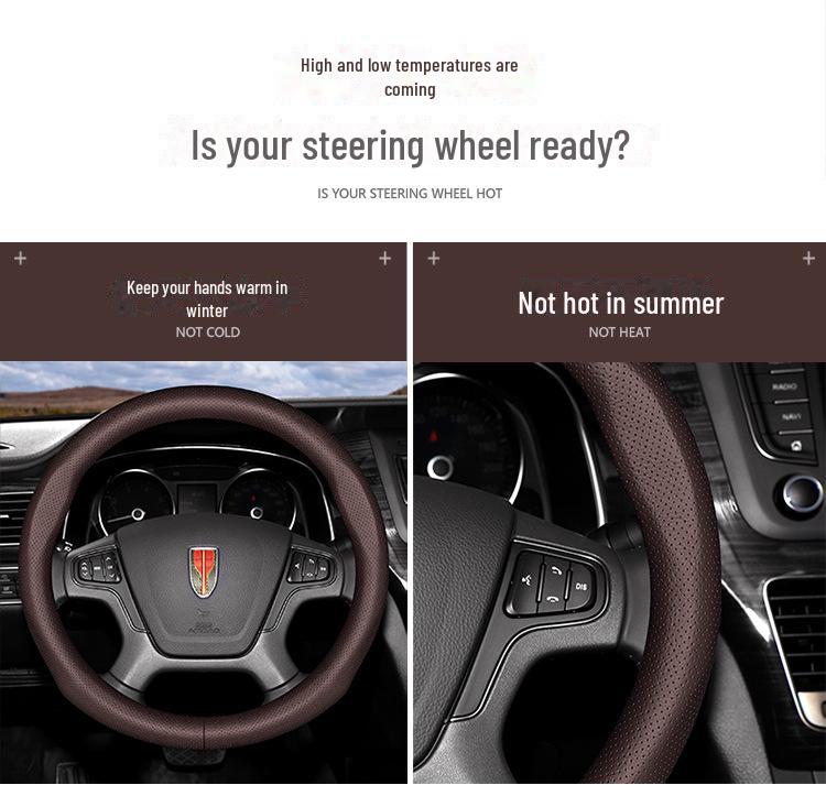 Universal Anti-Slip Leather Steering Wheel Cover for Hongqi H5, HS5, HS7, HS3, H9 - All Seasons