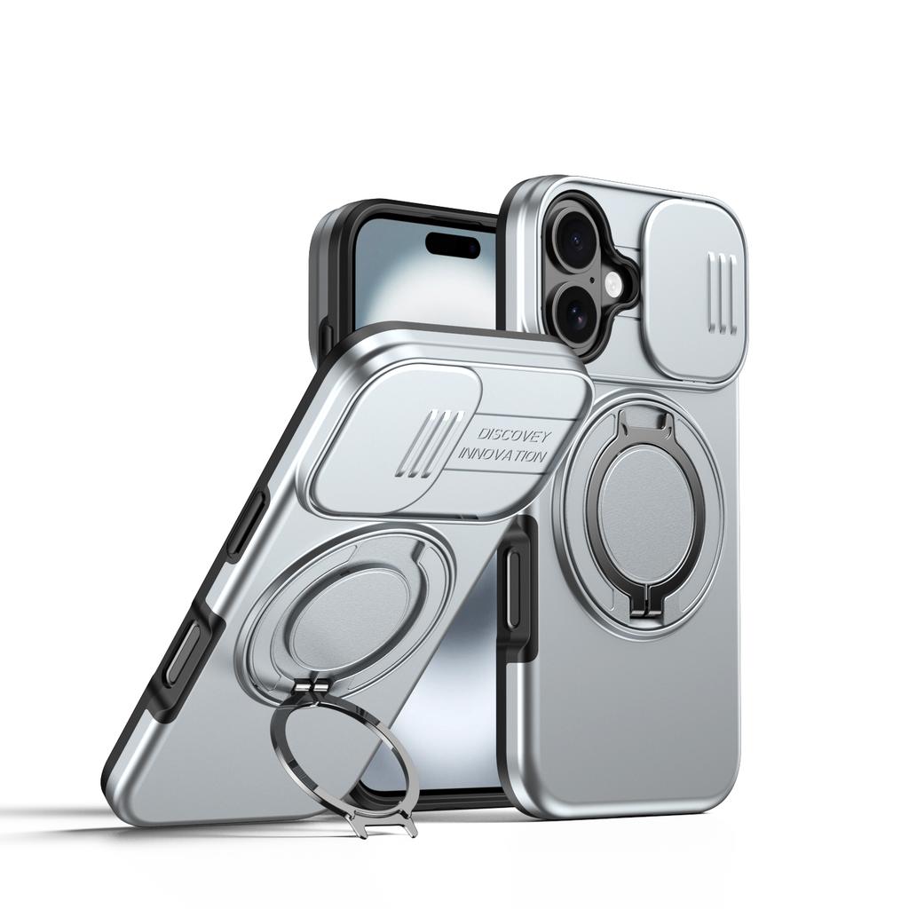 Магнитный чехол-подставка с вращением на 360° для iPhone 16 15 14 13 Pro Max 16 15 14 Plus 17 Для Magsafe Сдвижная крышка для защиты камеры