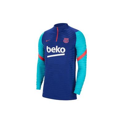 FC Barcelona 20-21 Season, тренировочный топ с цветными блоками и длинными рукавами на молнии, мужские топы, синий CW1382-456