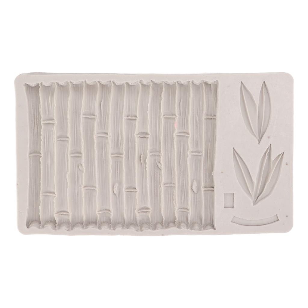 Silicone Mold Safe Elastic Grey Leaves Bamboo Design Tear Resistant Easy Demoulding DIY Baking Mold
