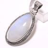 Natural Rainbow Moonstone Gemstone 925 Solid Sterling Silver Pendant 1.65" J2k48