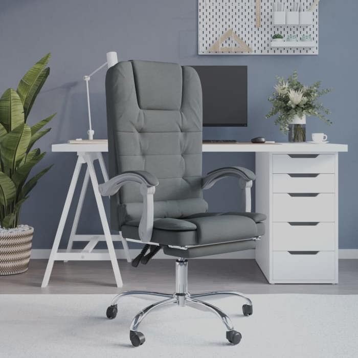 VidaXL Fauteuil de Massage Inclinable de Bureau, Chaise Pivotante avec Dossier et Repose-pied Réglables, Siège de Bureau, 349662