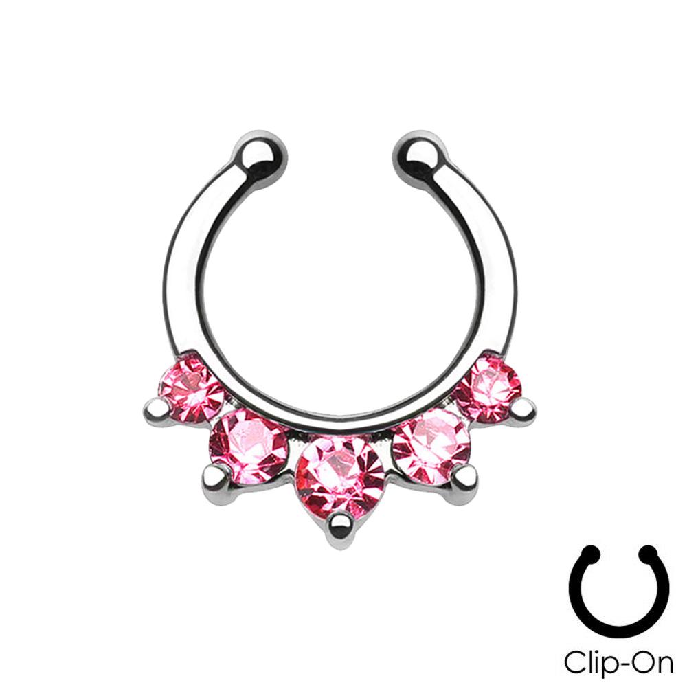 16 г стальной золотой фианит поддельный пирсинг септум смешанные стили ложный септум носовые кольца кликеры мужские украшения для тела пирсинг нариз дайт хеликс