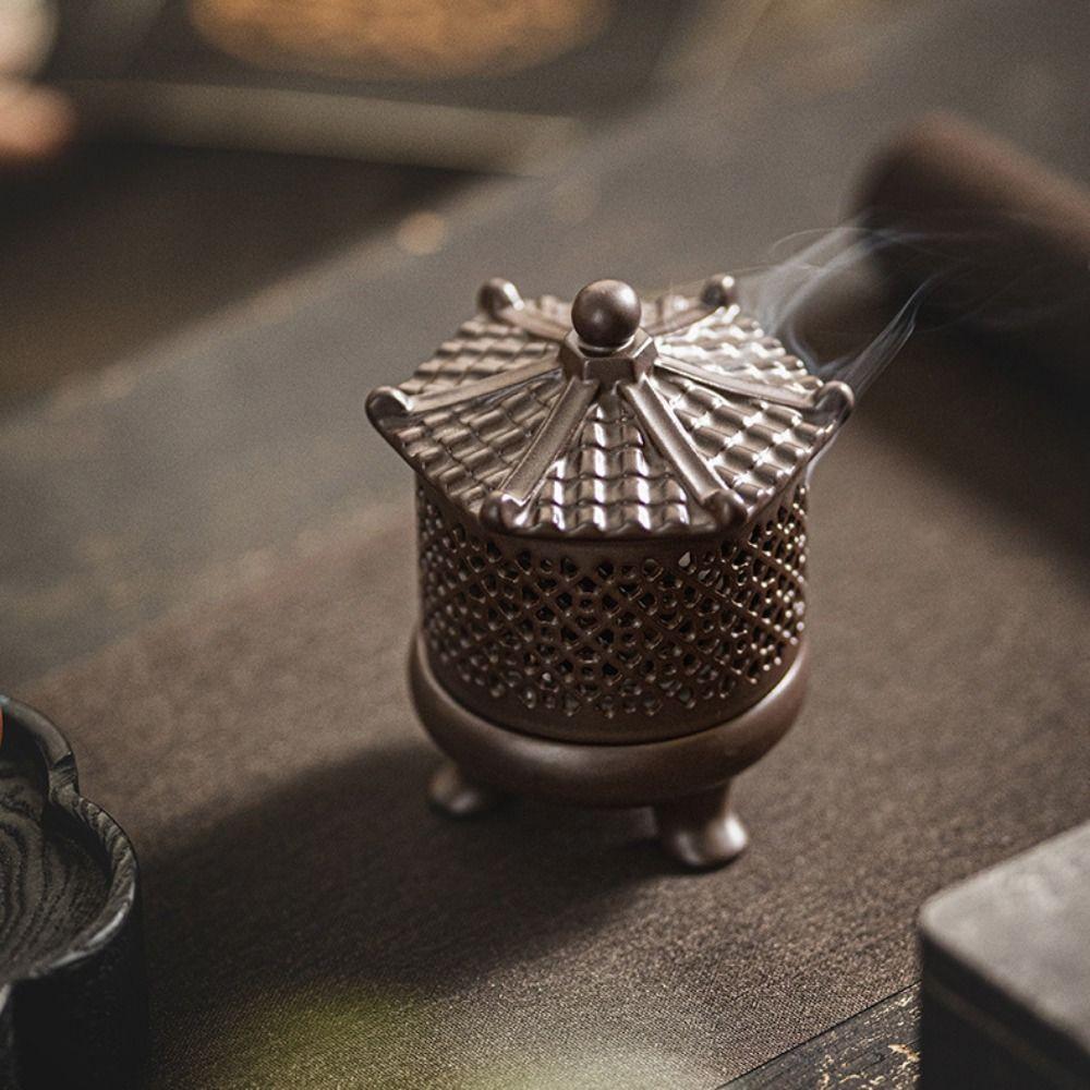 С крышкой керамическая аромалампа подставка для благовоний сандаловое дерево агаровое дерево печь гостиная