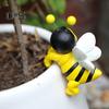 2 шт., украшение для кашпо в виде пчелы, подвесная скульптура пчелы, мультяшная фигурка пчелы из смолы для горшечных растений, декор для края цветочного горшка