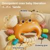 Infant Rattle Toy Crab Shape Hand Bell Teething Toys Multi-texture Chewable Teething Bell for Teething Relief