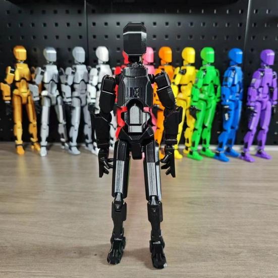 3D Printed Multi-jointed Robot Action Figure with Weapon Robot Model Movable Joint Figurine Desktop Decoration Ornament