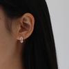 NORMALLEE [Silver 925] Double Line One-touch Earrings