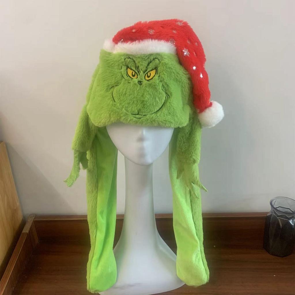 Christmas Green Plush Ear Moving Hat