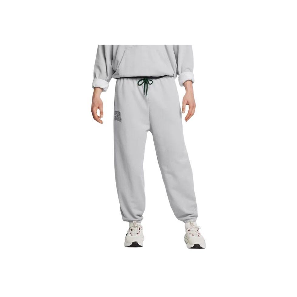 Under Armour Icon Hwt Terry Letter Print Дышащие удобные повседневные брюки со средней талией Мужские брюки светло-серые 1386551-011