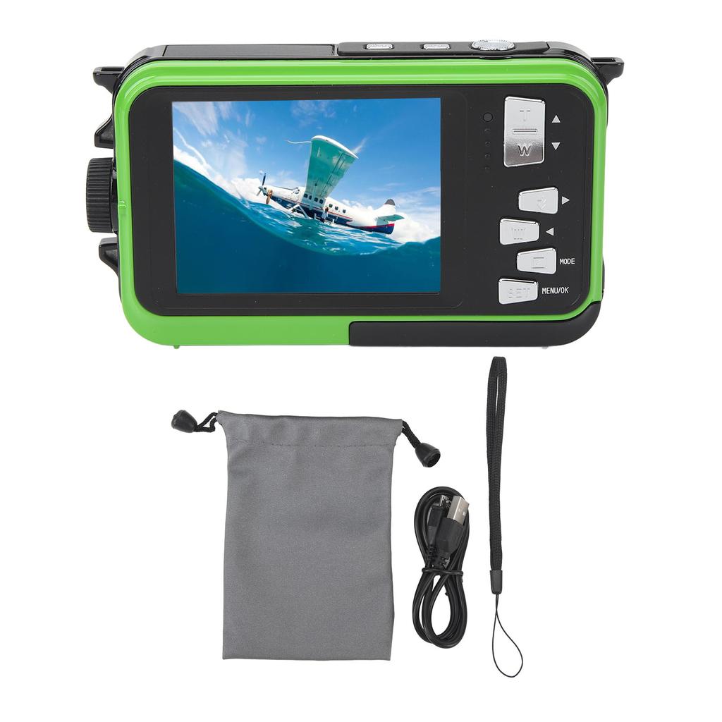 Waterproof Digital Camera 48MP 2.7K HD 16X Digital Zoom Dual Screen Compact Underwater Camera for