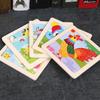 9 Pieces Montessori Wooden Kid Toy 3D Children Education Materials Cartoon Dinosaur Transportation Puzzles Learning Toys