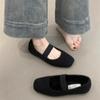 2024 New Shoes for Women Mary Janes Women's Flats Elegant Casual Flats Women Shallow Square Toe Slip On Soft Bottom Shoes Female