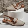New Women Platform Sandals Flat Anti-slip Closed Toe Metal Shoes Women Outdoor Round Toe Wedge Sandals Women Sandalias De Mujer