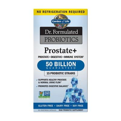 Garden of Life Prostate+ 50 миллиардов молочнокислых бактерий 60 капсул, 60 таблеток, 1 штука
