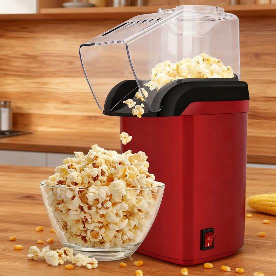 Mini Home Popcorn Maker Machine Compact Electric Air Popper for Dorm RV Healthy Oil-Free Snack Maker for Family