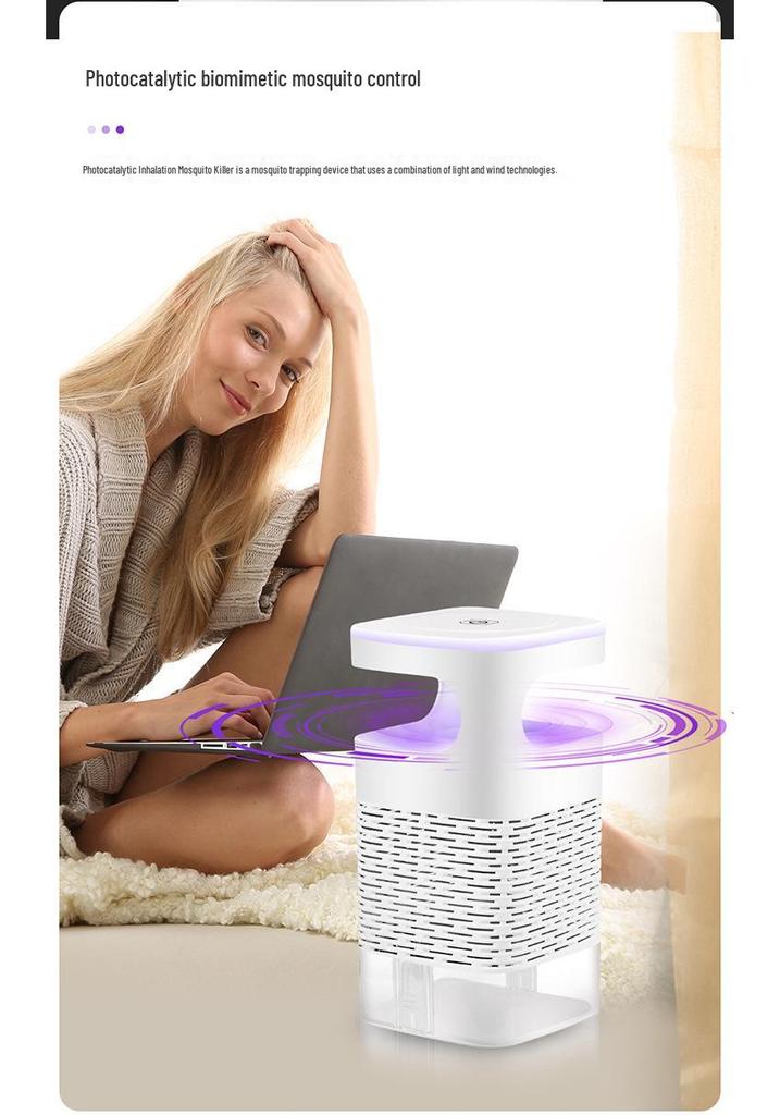 USB Mosquito Killer Lamp: LED Trap and Fly Repellent with Suction-Style Lure for Home Use