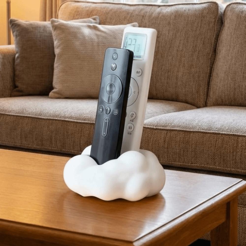 3D Cloud-Shaped Remote Control Holder Eco-Friendly 2 Grids Remote Rack Plastic Save Space Pen Organizer Stand Office Supplies