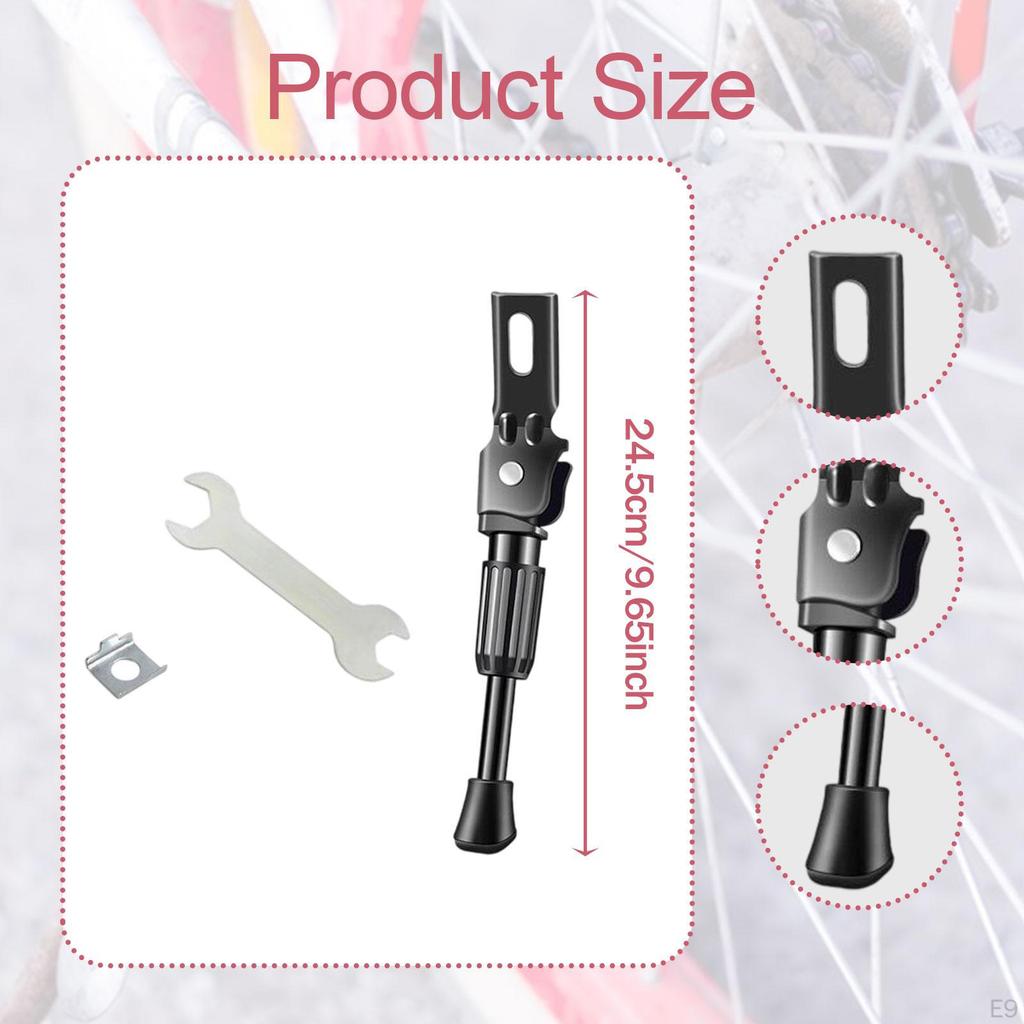 Adjustable Kickstand for Kids Bicycle, Side Support Mountain Bikes