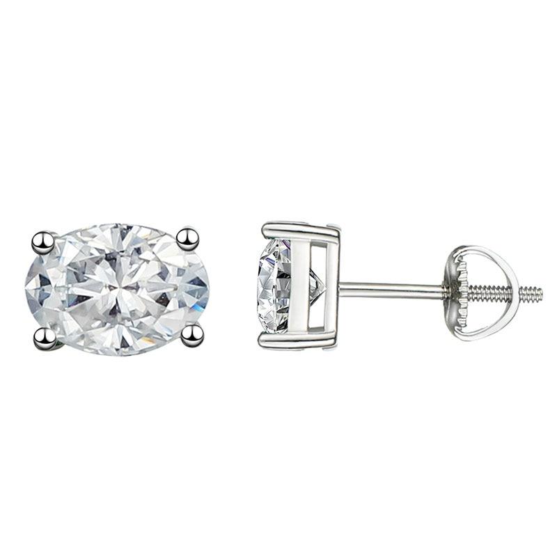 Овальные серьги-гвоздики цвета D 2CT с муассанитом для женщин, свадебные серьги с бриллиантами Halo, роскошные свадебные украшения для подружек невесты GRA