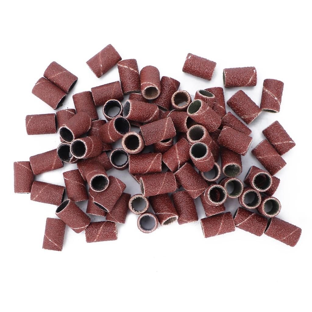 75 шт., набор шлифовальных лент для ногтей, сверла для ногтей, 80 # 120 # 180 #, коричневая зернистость с коробкой для хранения