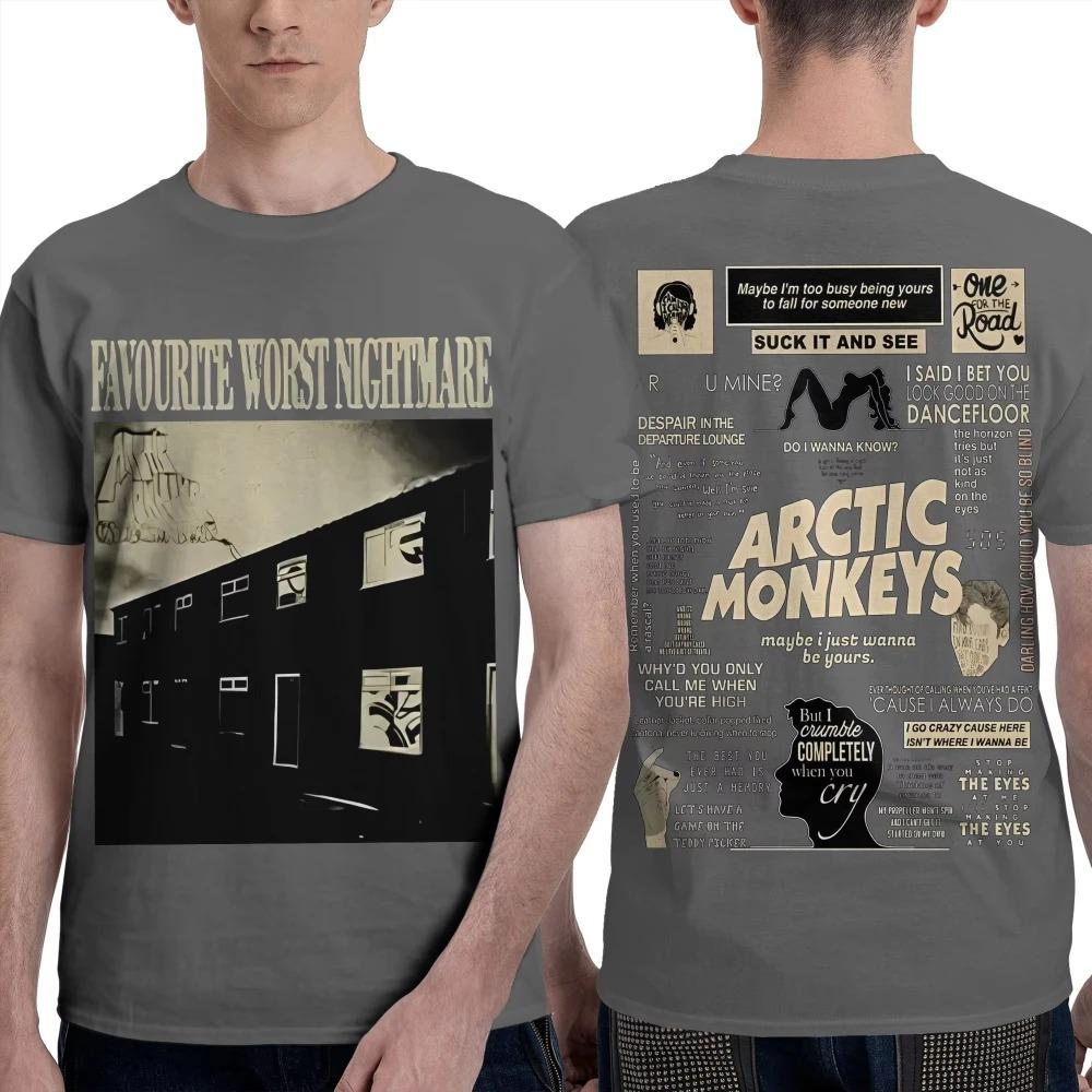 Arctic Monkeys "Любимый худший кошмар" Коллаж из текстов Большой винтажный футболка Женская и мужская Удобная модная футболка