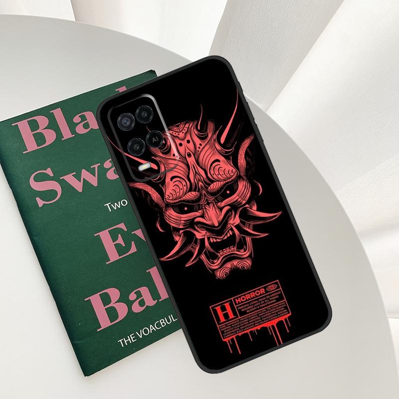 Hannya Demon Oni Case For Oppo A15 A16 A17 A52 A72 A76 A96 A54 A74 A94 A54S A57S A58 A78 A98 A57 A77 Cover
