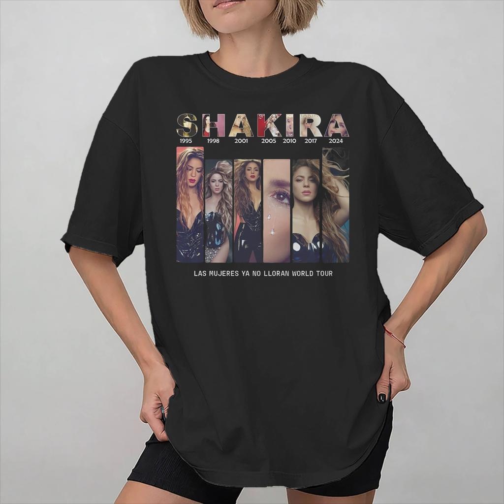 Shakira Las Mujeres Ya No Lloran World Tour Accessories Unisex Women T Shirts Cotton Tee Graphic Printed Tops Tshirt