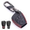Кожаный брелок с дистанционным управлением от автомобиля, чехол-держатель в виде ракушки для Mercedes Benz CBER Class GL CLS CLK SLK W203 W211 W204, цепочка с 3 кнопками