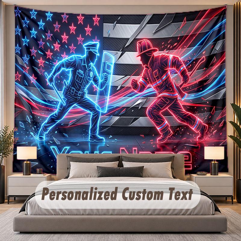 American Patriotic (37) Theme Custom Tapestry Personalized Custom Name Text Wall Hanging Tapestry Home Decor Background Cloth