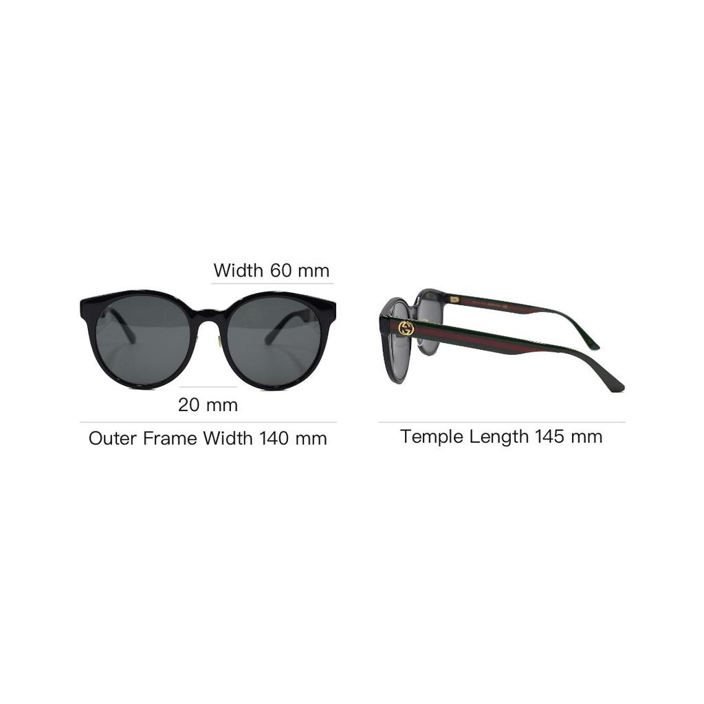 Gucci Classic Web Series Round Sunglasses Women sunglasses Black GG0416SK-002