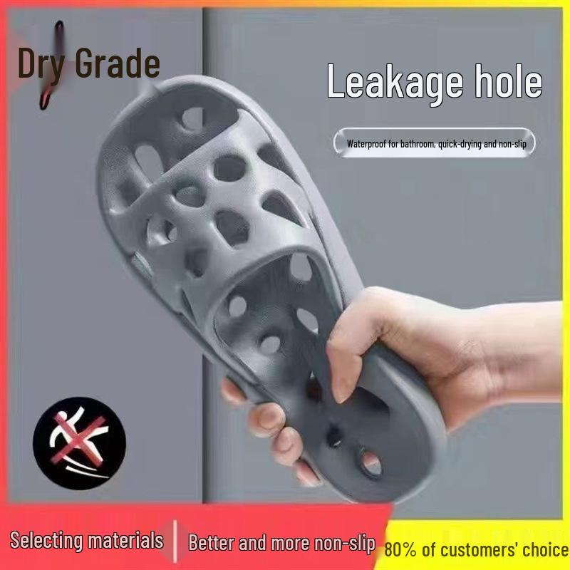 Летние нескользящие тапочки для ванной для мужчин и женщин - Мягкие, бесшумные, комнатные тапочки для душа с полым дизайном